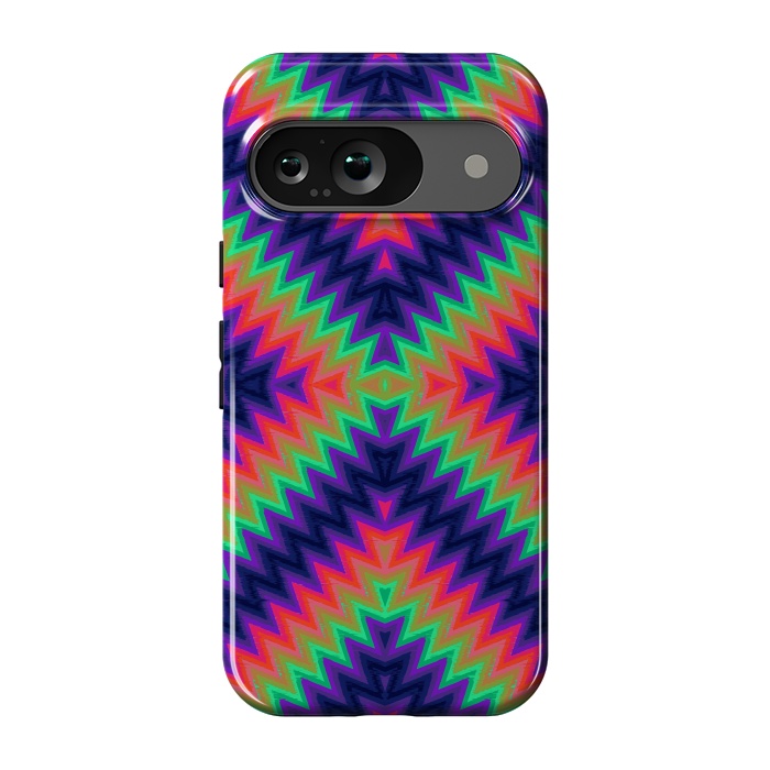 Pixel 9 StrongFit Zig Zag Turbulence G491 by Medusa GraphicArt