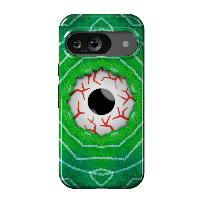 Pixel 9 StrongFit Creepy Eye Staring Through A Green Hole by Boriana Giormova