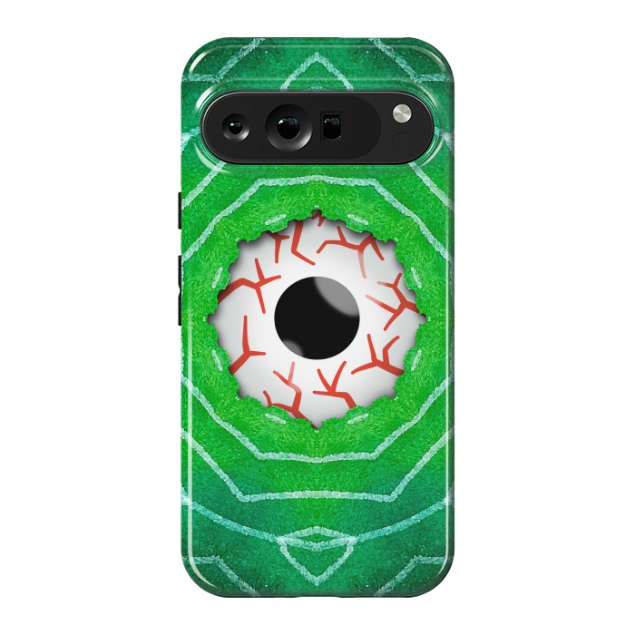 Pixel 9 Pro XL StrongFit Creepy Eye Staring Through A Green Hole by Boriana Giormova