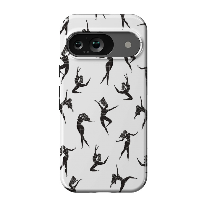 Pixel 9 StrongFit Dance Girl Pattern Black and White by Jelena Obradovic