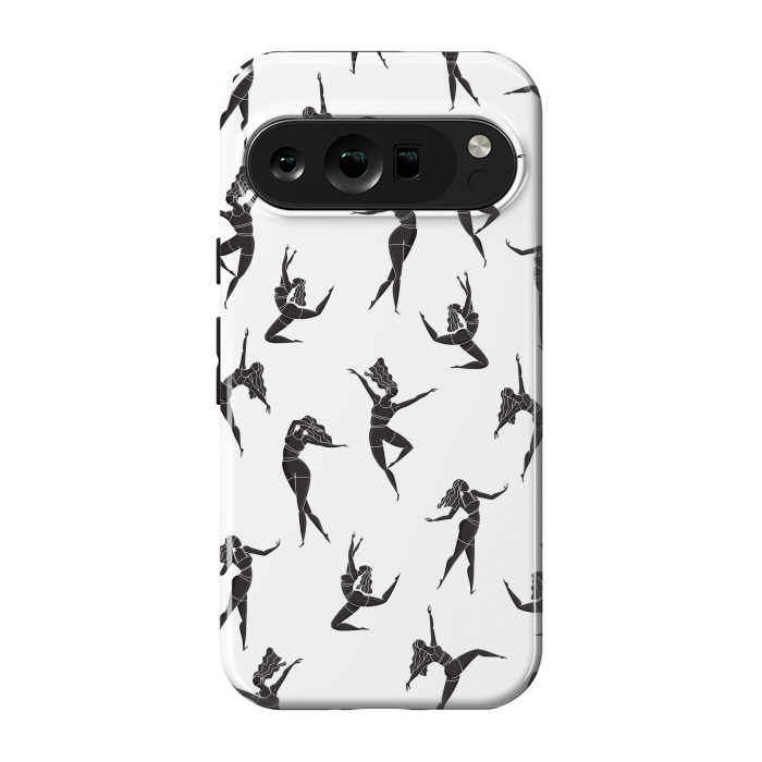 Pixel 9 pro StrongFit Dance Girl Pattern Black and White by Jelena Obradovic