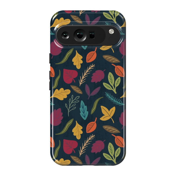 Pixel 9 Pro XL StrongFit Bold and Colorful Fall Leaves by Noonday Design