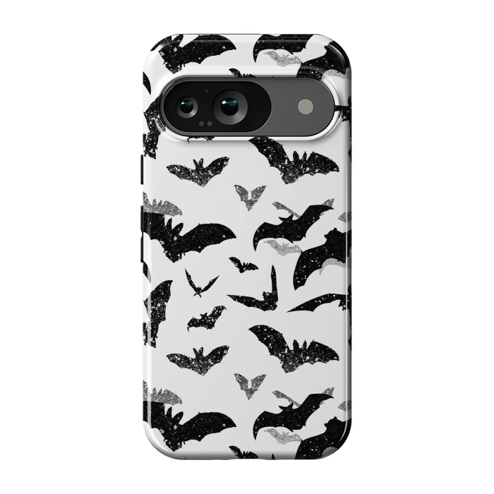 Pixel 9 StrongFit Grunge flying bats Halloween pattern by Oana 