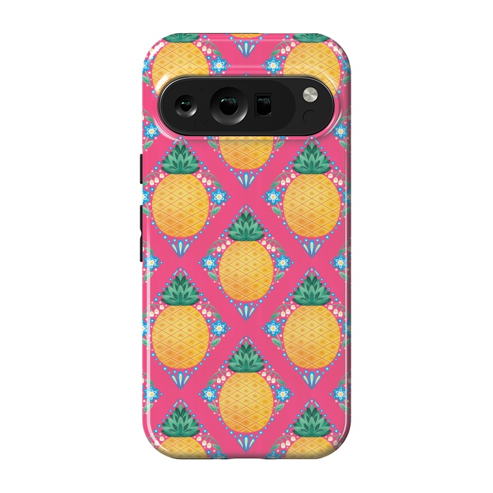 Pixel 9 pro StrongFit Bright Pineapple by Noonday Design