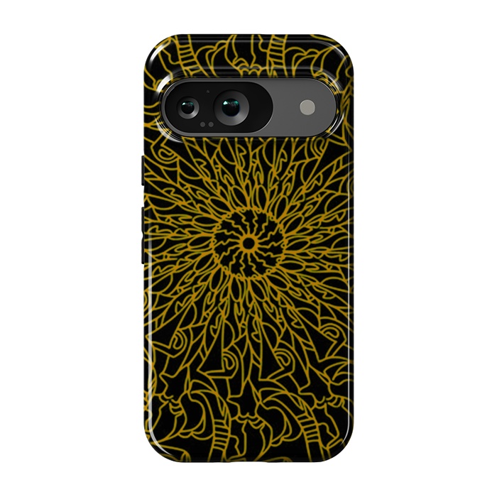 Pixel 9 StrongFit Golden Mandala Intricate pattern by Josie