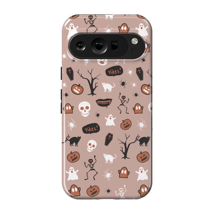 Pixel 9 pro StrongFit Playful neutral Halloween monsters pattern by Oana 