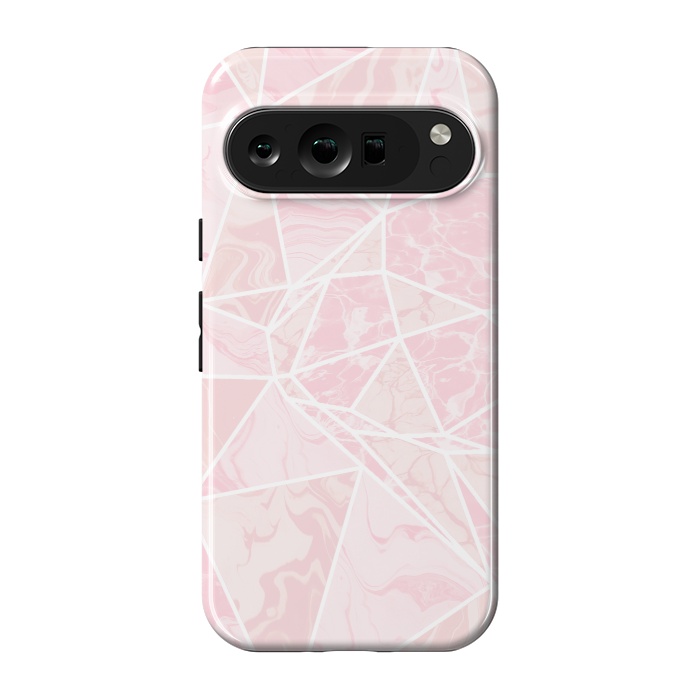 Pixel 9 pro StrongFit Pastel candy pink marble by Oana 