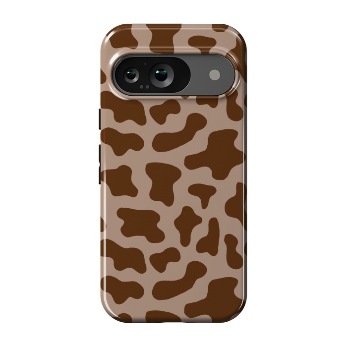 Pixel 9 StrongFit Chocolate Milk Brown Cow Print by Julie Erin Designs