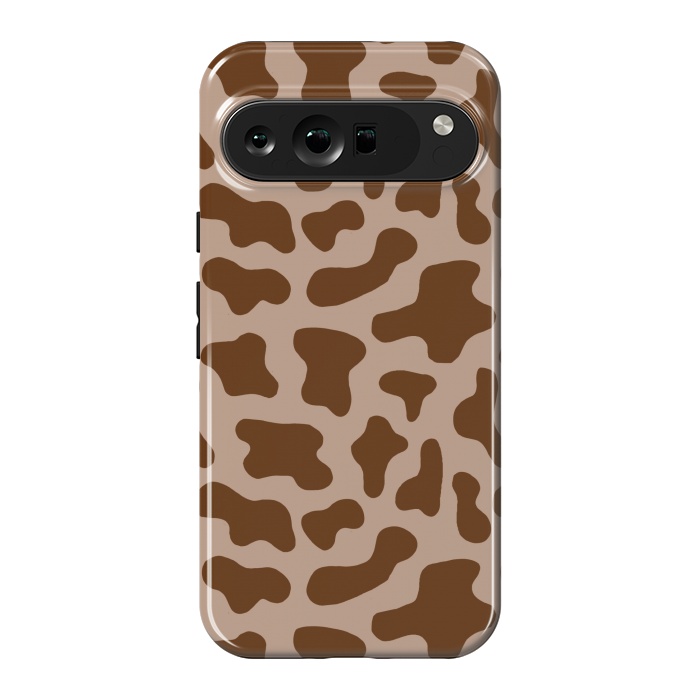 Pixel 9 Pro XL StrongFit Chocolate Milk Brown Cow Print by Julie Erin Designs