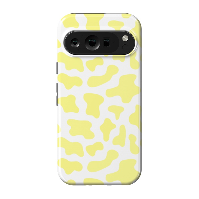 Pixel 9 pro StrongFit Yellow Cow Print by Julie Erin Designs