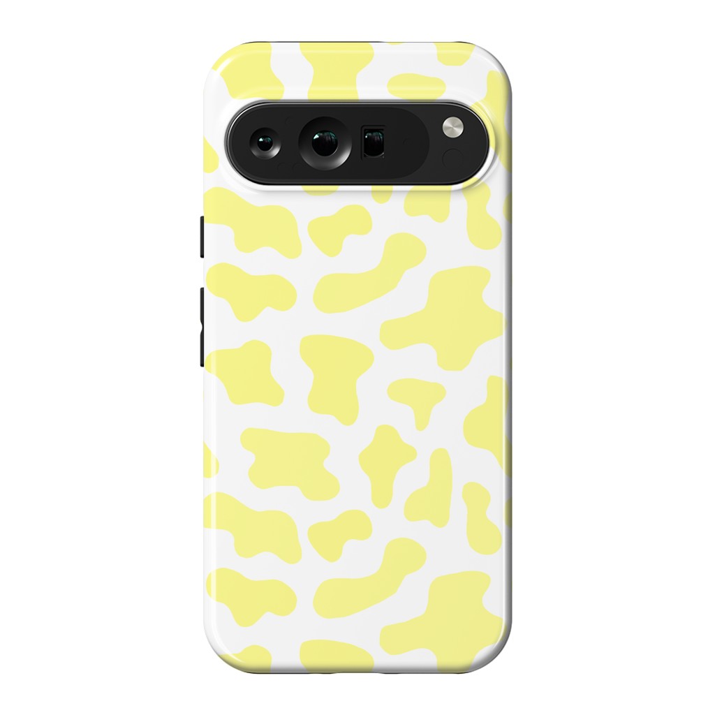 Pixel 9 Pro XL StrongFit Yellow Cow Print by Julie Erin Designs