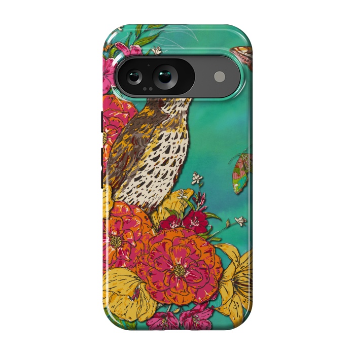 Pixel 9 StrongFit Floral Songthrush by Lotti Brown