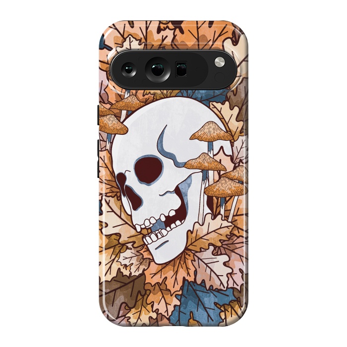 Pixel 9 Pro XL StrongFit The autumnal skull and mushrooms by Steve Wade (Swade)