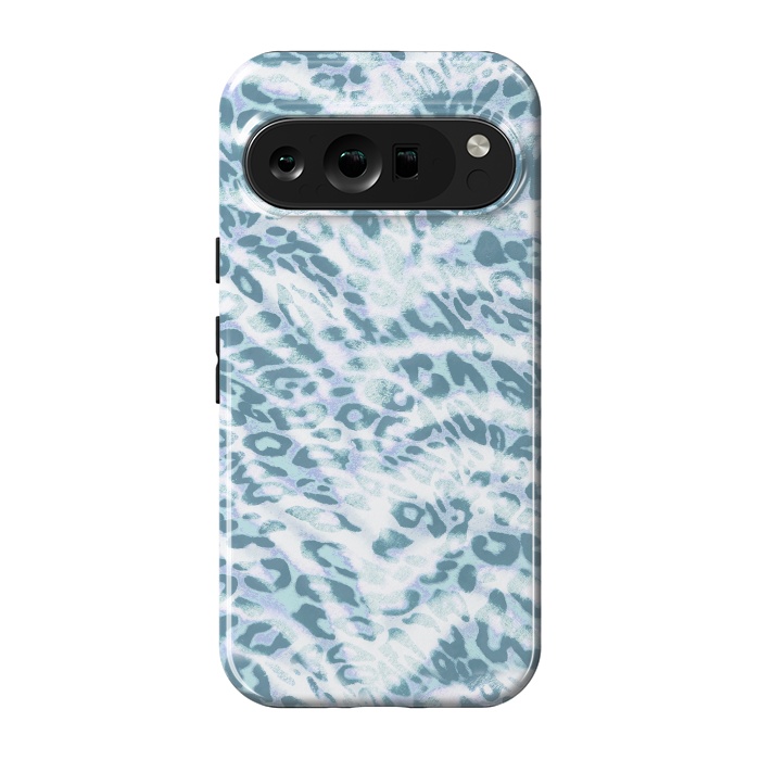 Pixel 9 pro StrongFit Baby blue brushed leopard print and tiger stripes by Oana 