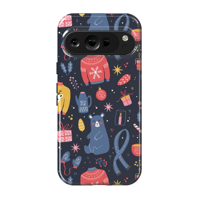 Pixel 9 pro StrongFit Christmas pattern dark by Jelena Obradovic