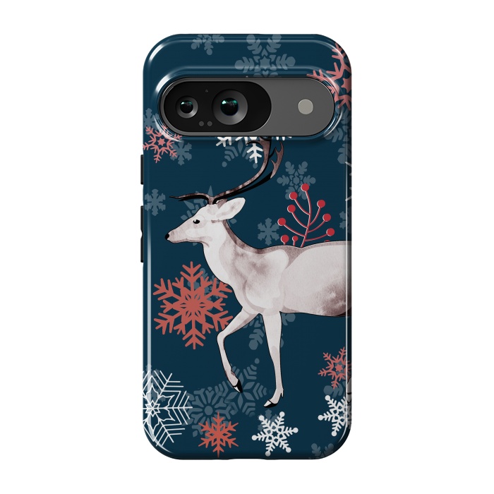 Pixel 9 StrongFit Reindeer and snowflakes winter illustration by Oana 