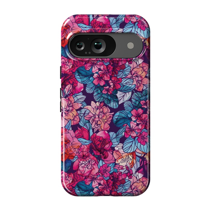 Pixel 9 StrongFit pink floral pattern 6 by MALLIKA