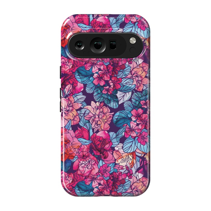 Pixel 9 pro StrongFit pink floral pattern 6 by MALLIKA