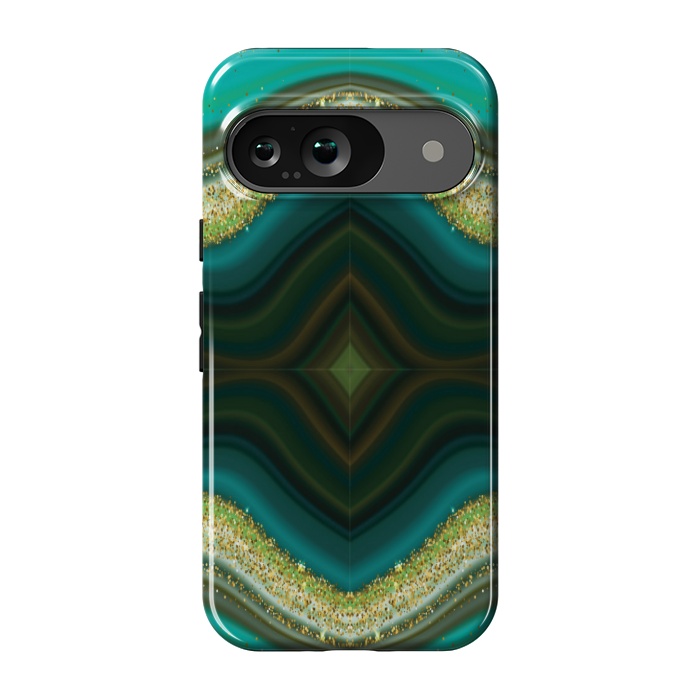 Pixel 9 StrongFit GREEN GLITTER PATTERN by MALLIKA