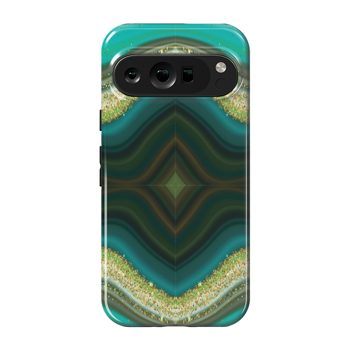 Pixel 9 pro StrongFit GREEN GLITTER PATTERN by MALLIKA