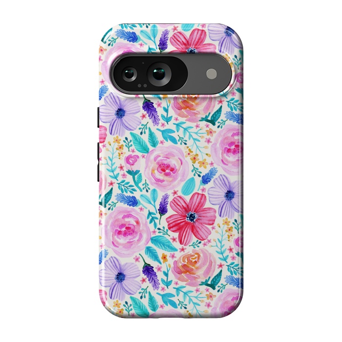 Pixel 9 StrongFit Bold Blooms - Cool Colours by Tangerine-Tane