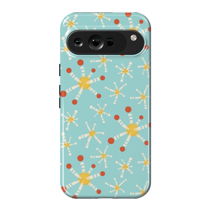 Pixel 9 Pro XL StrongFit Retro Modern Fun Science Microbiology Pattern by Boriana Giormova