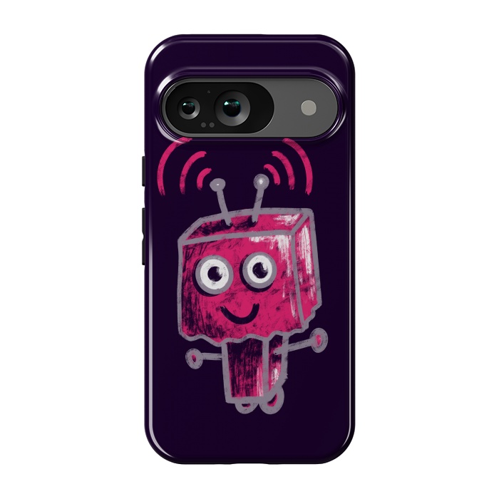 Pixel 9 StrongFit Cute Pink Robot With Paper Bag Head Kids by Boriana Giormova