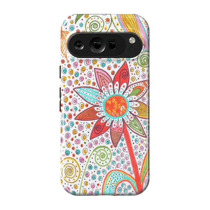 Pixel 9 pro StrongFit Floral mandala dot art by ArtKingdom7