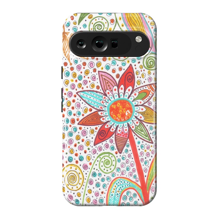 Pixel 9 Pro XL StrongFit Floral mandala dot art by ArtKingdom7