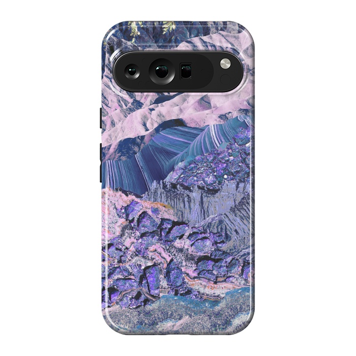 Pixel 9 Pro XL StrongFit Blue Violet Geode mountain landscape by Oana 