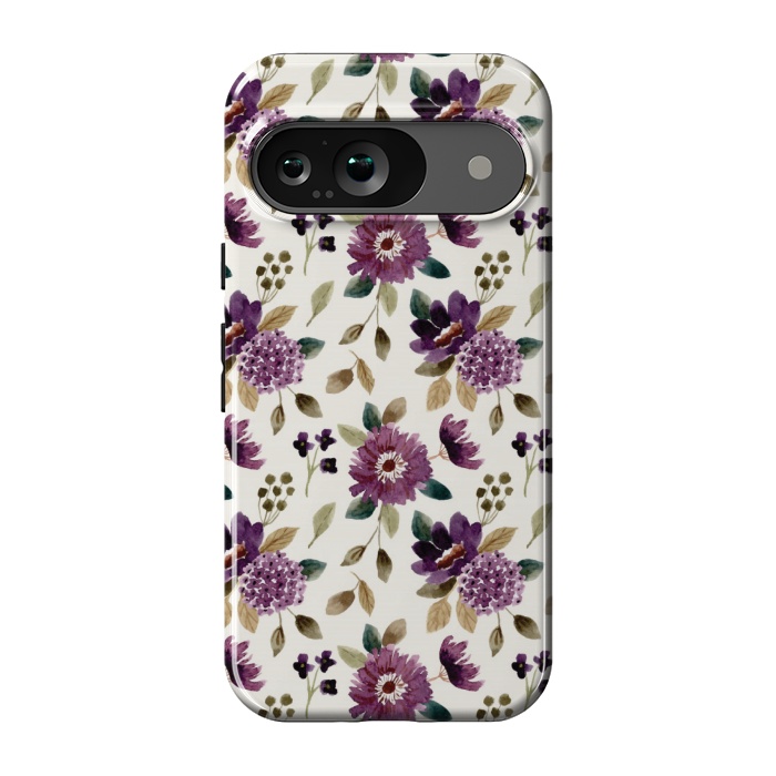 Pixel 9 StrongFit purple grapevine pattern by MALLIKA