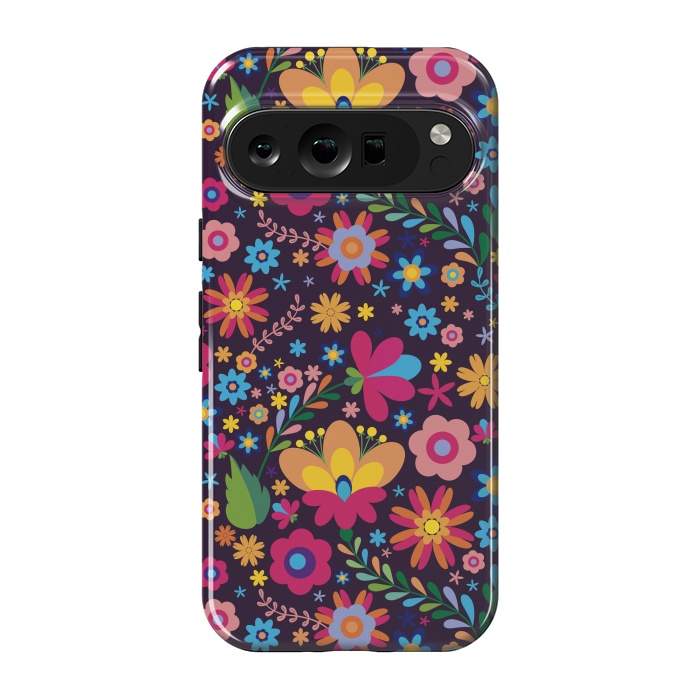 Pixel 9 pro StrongFit Pink and Yellow Flower Party by ArtsCase