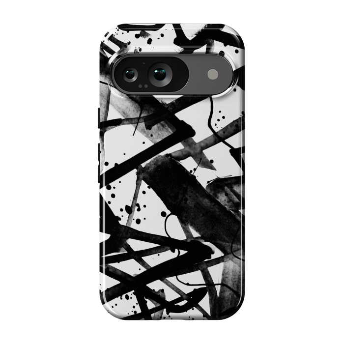 Pixel 9 StrongFit Black ink brushed graffitti by Oana 