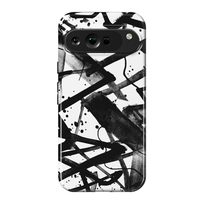 Pixel 9 Pro XL StrongFit Black ink brushed graffitti by Oana 