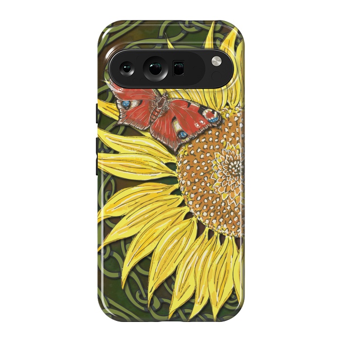 Pixel 9 Pro XL StrongFit Sunflower and Butterfly by Lotti Brown