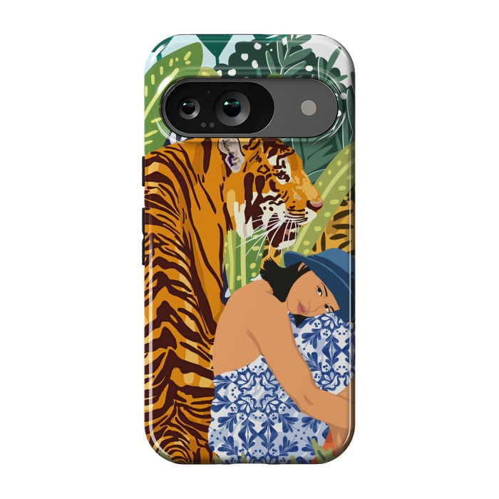 Pixel 9 StrongFit Awaken The Tiger Within Illustration, Wildlife Nature Wall Decor, Jungle Human Nature Connection by Uma Prabhakar Gokhale