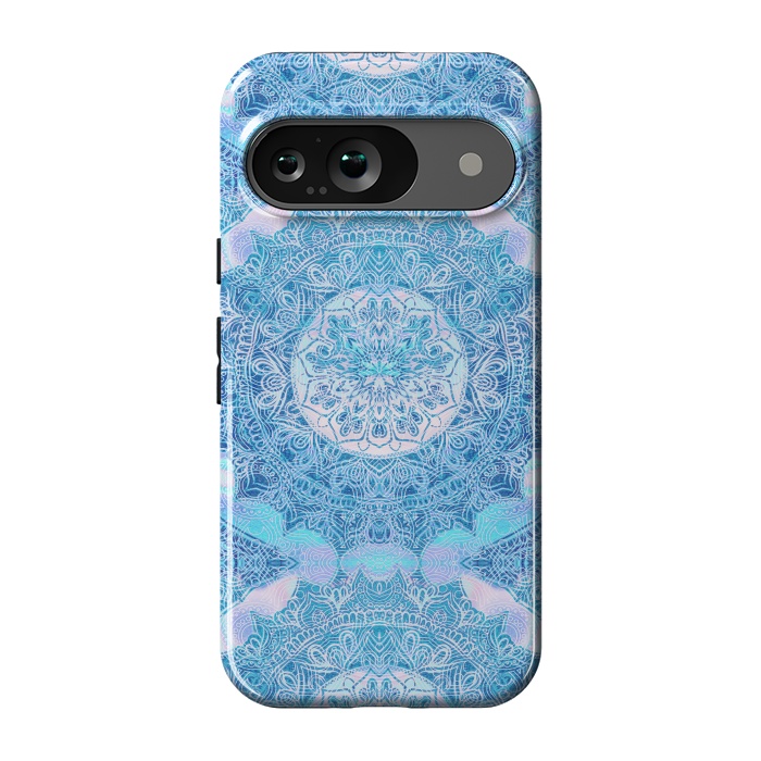 Pixel 9 StrongFit Blue tie-dye mandala by Oana 