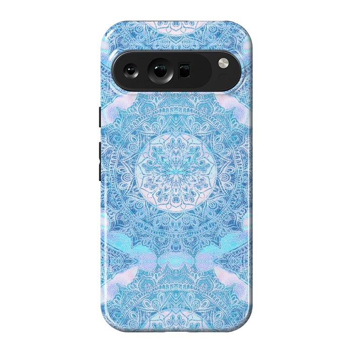 Pixel 9 Pro XL StrongFit Blue tie-dye mandala by Oana 