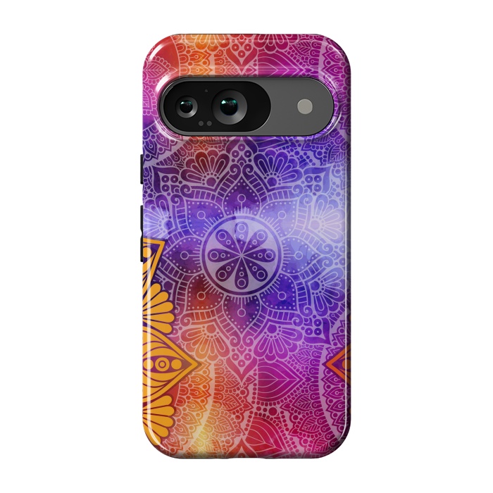 Pixel 9 StrongFit Mandala Pattern with bright Colors by ArtsCase