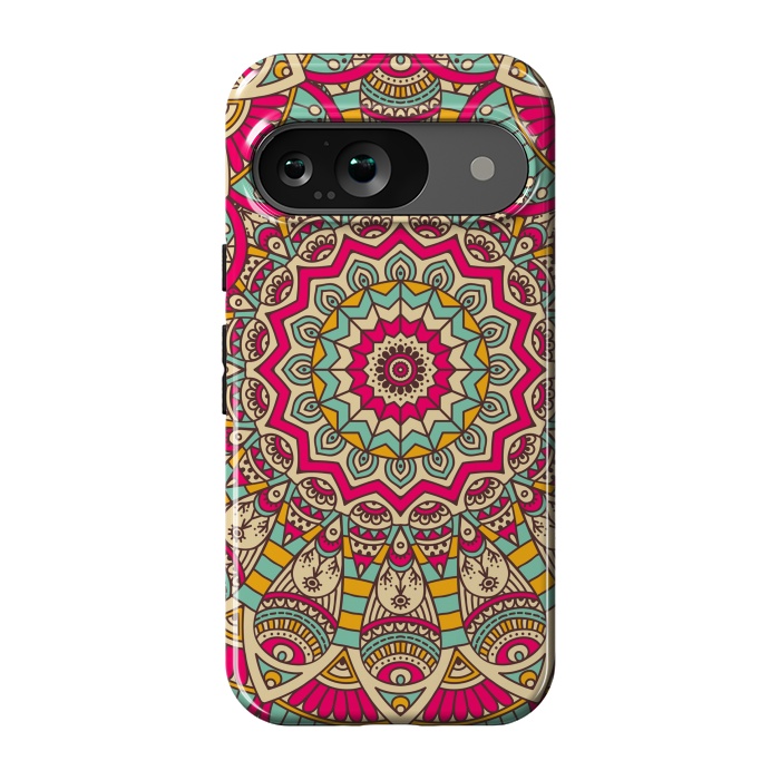 Pixel 9 StrongFit Ethnic floral seamless and Madala pattern by ArtsCase