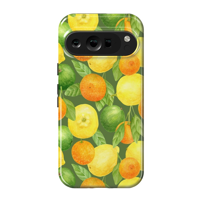 Pixel 9 pro StrongFit summer fruits lemons and oranges by haroulita