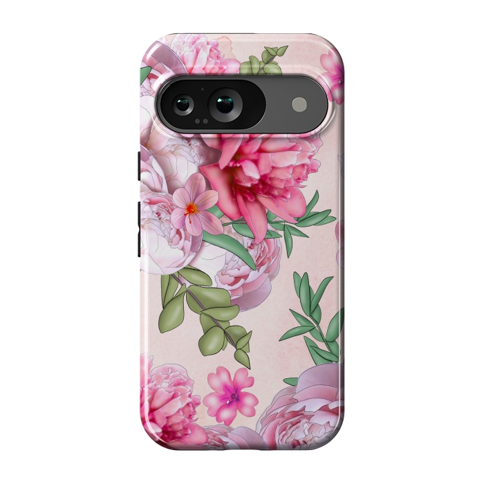 Pixel 9 StrongFit purple pink peony flowers by haroulita