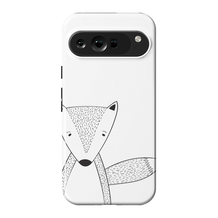 Pixel 9 Pro XL StrongFit cute black white fox by haroulita