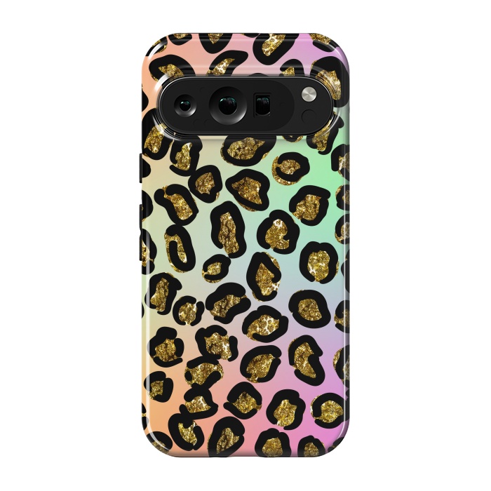 Pixel 9 pro StrongFit rainbow glitter animal print pattern by haroulita