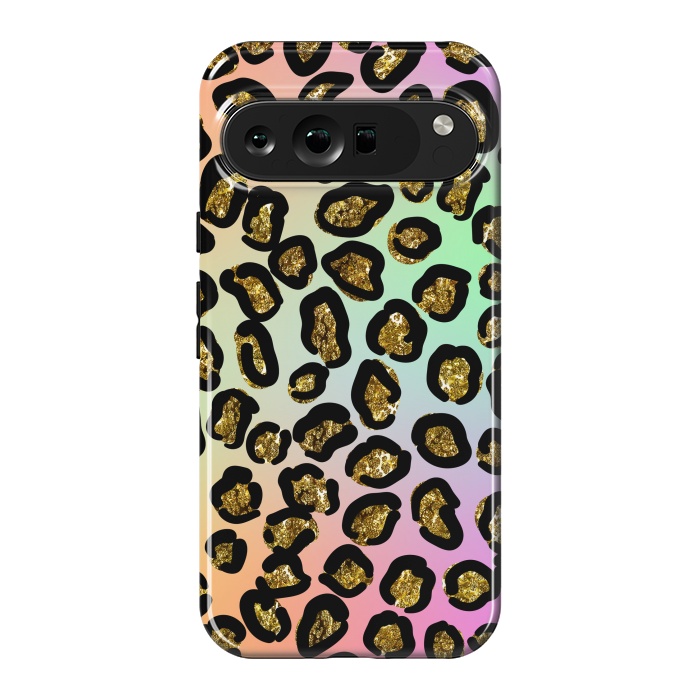 Pixel 9 Pro XL StrongFit rainbow glitter animal print pattern by haroulita