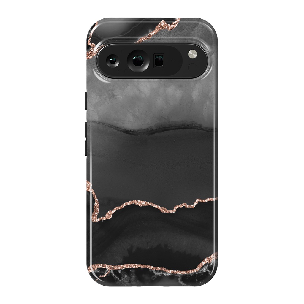 Pixel 9 Pro XL StrongFit black rosegold agate by haroulita