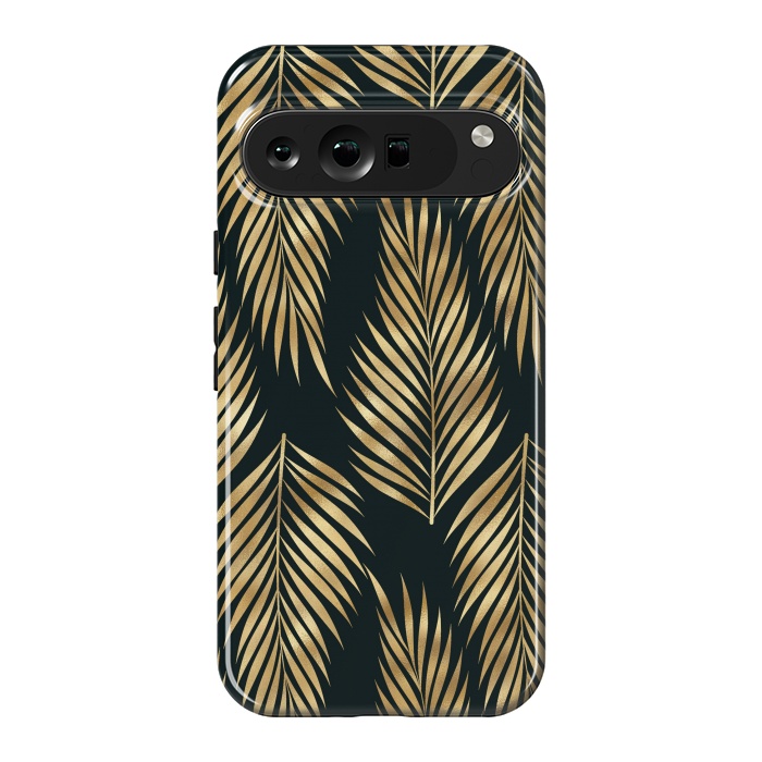 Pixel 9 Pro XL StrongFit black gold fern leaves  by haroulita