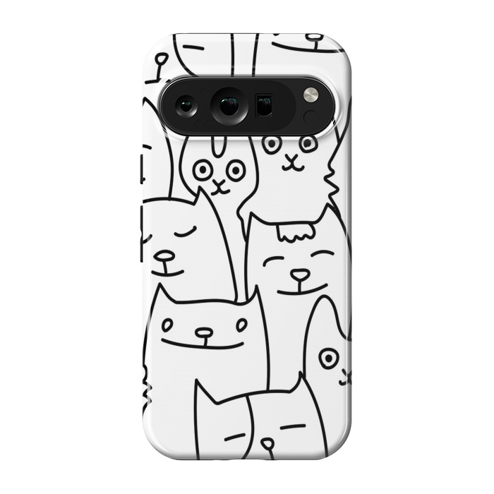 Pixel 9 pro StrongFit black white funny cats by haroulita