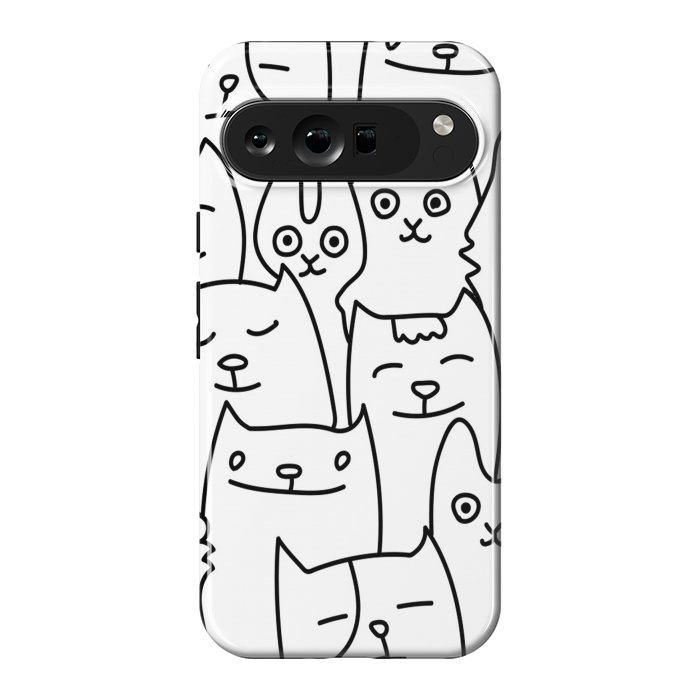 Pixel 9 Pro XL StrongFit black white funny cats by haroulita