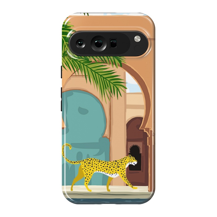 Pixel 9 Pro XL StrongFit Cheetah Under The Moroccan Arch by Uma Prabhakar Gokhale